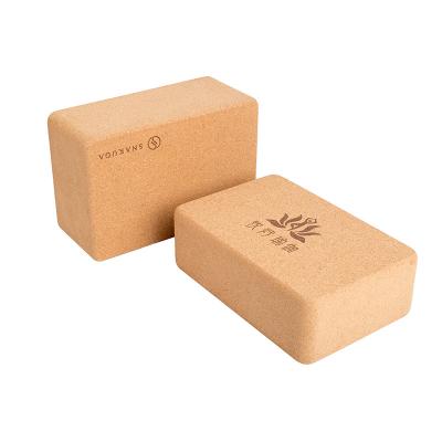 China Newest Color Eco Friendly Wood Exercise Cork Yoga Block Brick Custom Logo for sale