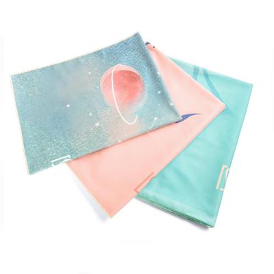 China Suede+Fiber fabric Eco Friendly Custom Printed Travel Rubber Suede Yoga Mat Towels for sale