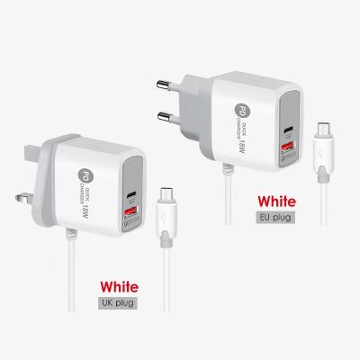 China UniversalÂ   Mobile Phone Charger With Micro USB Wall EU USA UK Plug Cable 5V 2.4A Quick Charger Charger Type C for sale