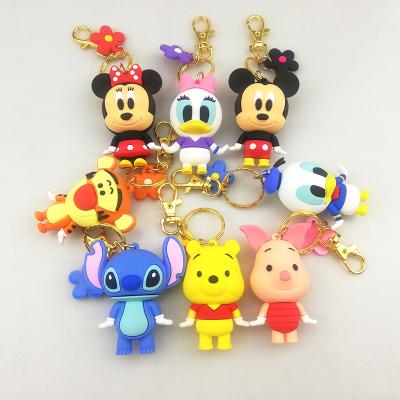 China 3D Cartoon Accessories Rubber Key Chains School Bag Pendant Keychains For Gifts for sale