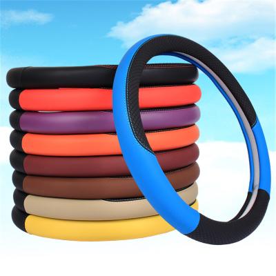 China Universal Durable Car Accessories For 37-38cm Leather Steering Wheel Cover for sale