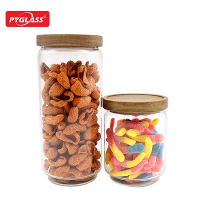 China New Trend Viable Storage Bulk Kitchen Amber Spice Food Glass Jar Glass Jar With Lid for sale