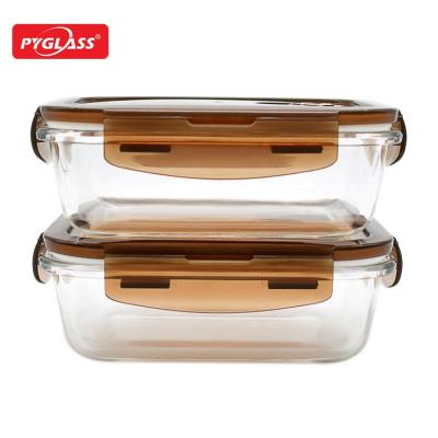 China Decorative Airtight Freshness Preservation Glass Food Storage Containers With PP Lid for sale