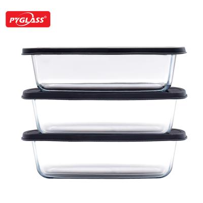 China High Sustainable Borosilicate Glass Bread Box With PE Lid for sale