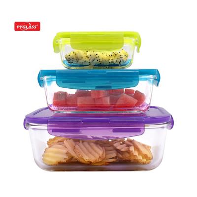 China Viable hot sale glass lunch box/glass bento box/glass food container for sale