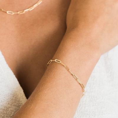 China New Trendy Minimalist Environmentally Friendly Link Chain Stainless Steel Gold Silver Plated Bracelets For Women Jewelry for sale