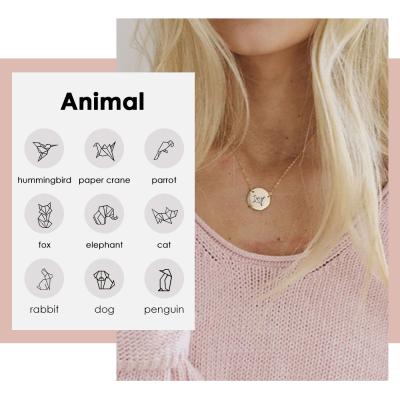 China Wholesale Environmental Friendly Customize Creative Tasty Titanium Fox Parrot Pattern Mom Necklace For Women Party Gift for sale