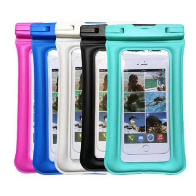 China PVC Mobile Outdoor Travel Shockproof Inflatable Floating Phone Waterproof Bag With Lanyard for sale