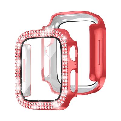 China Free Sample Travel 41mm 45mm Diamond Bumper Case For Apple Watch 7 Bling Protective Case for sale