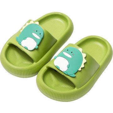 China Flat Soft Thick Bottom Slippers For Kid Summer Beach Shoes Indoor Style Unicorn Dinosaur Slides Cartoon Slippers for sale