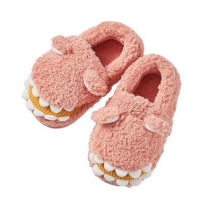 China Other New Design Winter Shoes for Kids Cartoon Style Dinosaur Slides Indoor Warm Non-slip Cute Slippers for sale