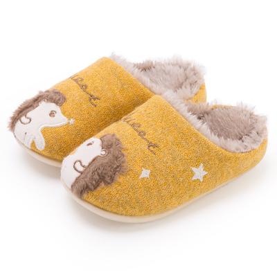 China Comfortable Fuzzy Knitted Slip On Cotton Animal House Girl's Round Slippers Memory Cute Foam Indoor Slippers With Anti-skid Sole for sale