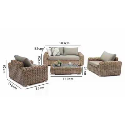 China New Design Eco-freindly Design Rattan Garden Furniture Patio Furniture Rattan Set Outdoor Sofa for sale