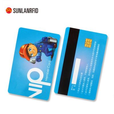 China Bank Free Sample Blank SLE4432 SLE5528 PVC Contact IC Card With Magnetic Stripe for sale