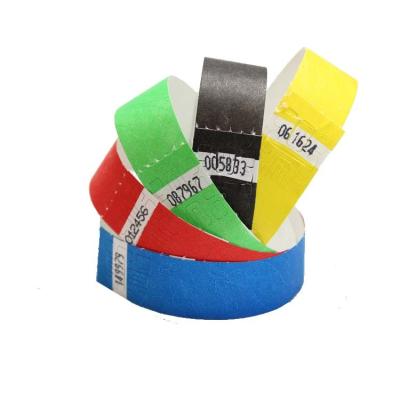 China Sauna CMYK printing comfortable disposable design Ntag213/215 pp rfid paper wristband for Christmas party for sale