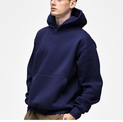 China 100% Cotton 500 GSM Breathable Heavy Hoodie Basics Simple Hoodie Men's Oversized Sweatshirt Men Cropped Hoodie Men for sale