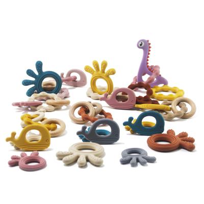 China Food Grade Eco-friendly Safety Soft Silicone Baby Toddler Toys BPA Free Baby Teethers for sale