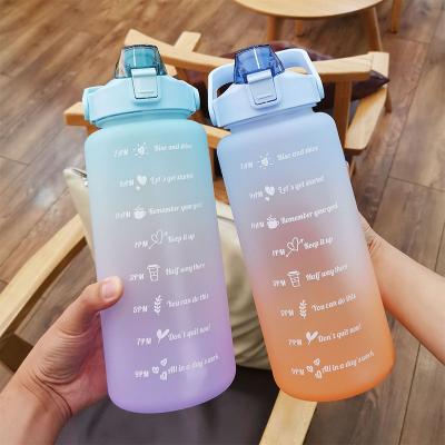 China 2.2L 64oz BPA Viable Free Plastics Motivational Water Bottle With Time Marker for sale