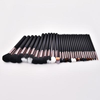 China Angular Blush Synthetic Hair Private Label 29 Pcs Make Up Brush Set Black Color for sale