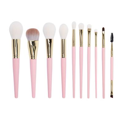 China Angular Blush 10 Pcs New Arrival High Quality Custom Made Goat Hair Makeup Brush Set for sale