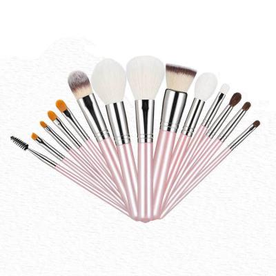 China Angular Blush 14 Pcs New Arrival High Quality Custom Made Goat Hair Makeup Brush Set for sale