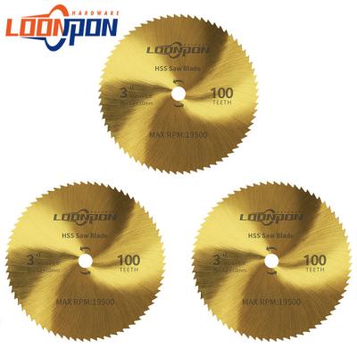 China 3 Inch Circular Saw Blade With 3/8 Inch 100-Tooth HSS Shaft Saw Blade For Metal Wood Plastic Cutting for sale