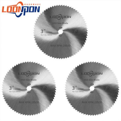 China 3 Inch 72T Circular HSS Circular Saw Blade For Metal Wood Plastic Cutting With 3/8 Inch Spindle for sale