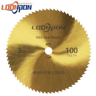 China 3 Inch Circular Saw Blade With 3/8 Inch 100-Tooth HSS Shaft Saw Blade For Metal Wood Plastic Cutting for sale