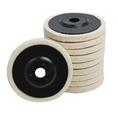 China 3 Inch Polishing Wool Felt Polishing Disc With 3/8 Inch Shaft For Angle Grinder Polishing Metal Marble Glass Ceramic for sale