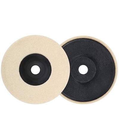 China 3 Inch Polishing Wool Felt Polishing Disc With 3/8 Inch Shaft For Angle Grinder Polishing Metal Marble Glass Ceramic for sale