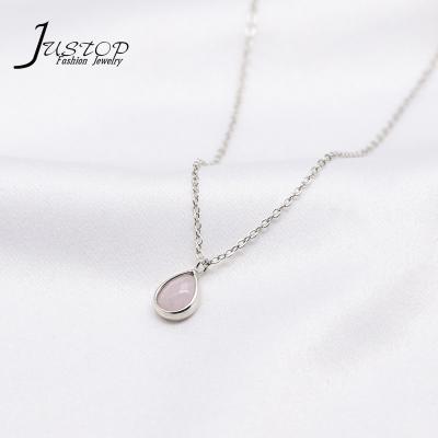 China Hot Selling Environmental Friendly Handmade Natural Stone Quartz Necklaces Stone Pendant Necklace Teardrop For Women for sale