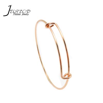 China Environmental Friendly Simple Brass Jewelry Gold Filled Custom Adjustable Expandable Bracelets for sale