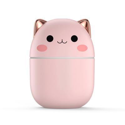 China Contemporary Cat Essential Oil Atomizer LED Lamp Mini Aromatherapy Diffuser Portable 200ML Air Humidifier Cartoon USB Sprayer For Home Car for sale