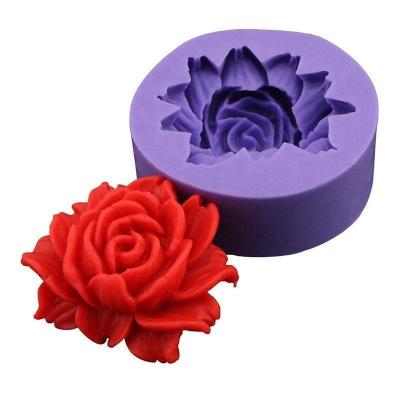 China Viable Cupcake Jelly Candy Chocolate Decoration Baking Fondant Mold Rose Silicone Cake Mold 3D Tool Colorful Molds for sale