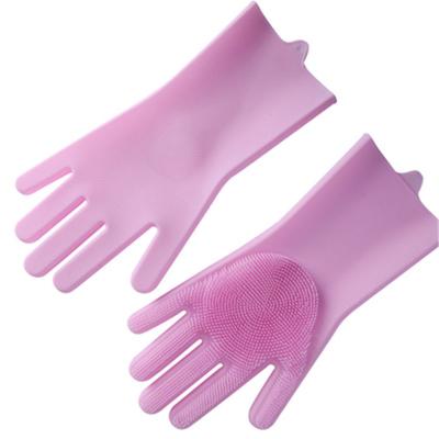 China Household Work 2Pcs Silicone Mitts Multifunctional Silicone Dish Scrubber Scrubber Silicone Dish Washing Magic Mitts for sale