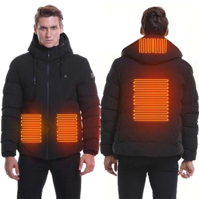 China 2022 Winter Waterproof Wholesale Thermal Jacket Ultra Light Down Hooded Jacket Heated Warm Men USB Outdoor Passionate Jacket For Men for sale