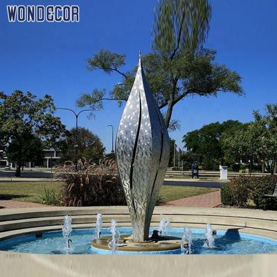 China China Wondecor Large Metal Water Fountain Sculpture Stainless Steel Abstract Outdoor Sculpture for sale