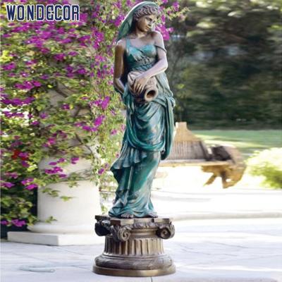 China China Wondecor Outdoor Life Size Metal Garden Decoration Bronze Lady Statue Water Fountains For Sale for sale