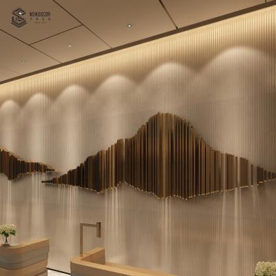 China China 3D Stainless Steel Hotel Decoration Abstract Hill Wall Sculpture for sale