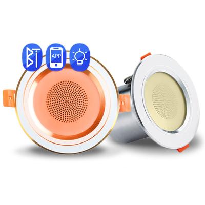 China Indoor Smart Music Lamp Smart Dancing Music Light In Ceiling Speakers With Lighting Downlight Smart Speaker for sale