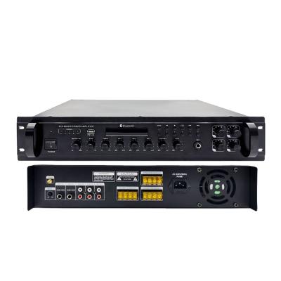 China No Four Zone PA Mixer Amplifier With Professional Mp3 USB And FM Tuner With Remote Control Mixer Amplifier for sale