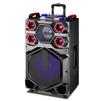 China Blue-tooth Portable Super Bass Stereo Sound Trolley Speaker High Quality DJ Outdoor 15 Inch Speaker for sale