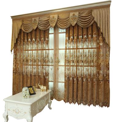 China Luxury Blackout American Style Embroidery Layer Bedroom Ready Made Window Curtains For Luxury Living Room Bedroom for sale