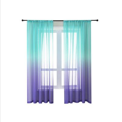 China Hot Sale Amazon Blackout Printed Faux Curtains Price 100% Pure Polyester Gradient Ombre Voile Sheer Curtain For Windows for sale