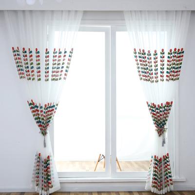 China Customized Embroidered Sheet Pattern Voile Insulated White Sheer Curtains Fabric Fast Delivery for sale