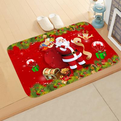 China Custom Washable Living Room Rug Merry Christmas Logo Printing Rugs And Blankets Flooring for sale