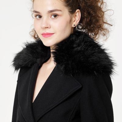 China Retro Long Sleeve Anti-Wrinkle Long Sleeve Fur Lapel Overcoat Women's Trench Coat Loose Collar Overcoat for sale