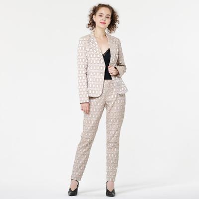 China Hot Sale Anti-wrinkle Embroidered New Design Slim Fit Blazer Pant Coat Ladies Office Suit Styles Businesswoman Suit for sale