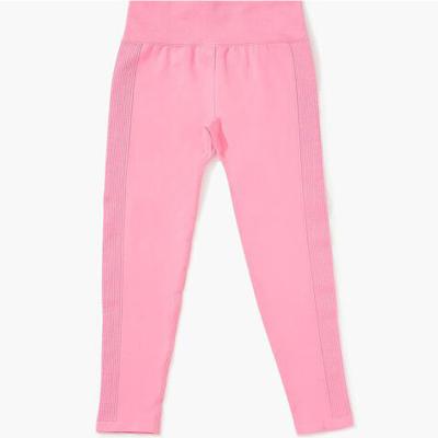 China Kid Leggings Fashion Girls Kids Ribbed Pants Knit Leggings Comfortable Breathable Salon Wear Mid Waist Kids for sale