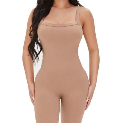 China Custom QUICK DRY One Piece Square Neck Spring Sleeveless Overalls Slimming Overalls Sexy Women for sale